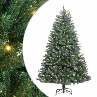 vidaXL Kunstmatige Kerstboom groen 240 cm PVC en metaal