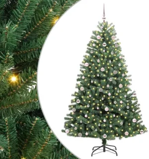 vidaXL kunstmatige kerstboom groen 240 cm PVC en metaal
