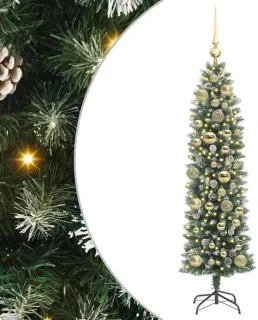 vidaXL kunstmatige kerstboom groen en wit 120 cm