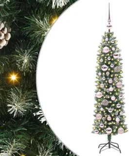 vidaXL Kunstmatige kerstboom groen en wit 120 cm