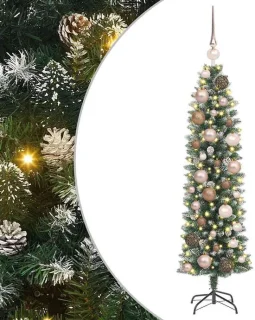 vidaXL kunstmatige kerstboom groen en wit 120 cm