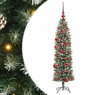 vidaXL kunstmatige kerstboom groen en wit 150 cm