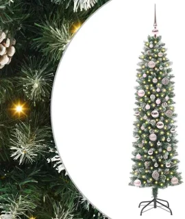 vidaXL kunstmatige kerstboom groen en wit 150 cm