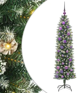 vidaXL kunstmatige kerstboom groen en wit 150 cm