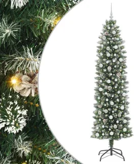 vidaXL Kunstmatige kerstboom groen en wit 240 cm