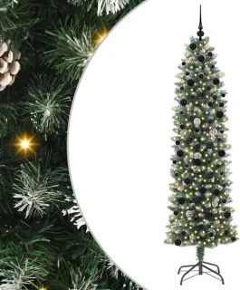 vidaXL kunstmatige kerstboom groen-wit 240 cm