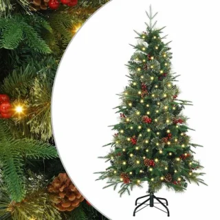 vidaXL kunstmatige kerstboom met 150 LED groen 150 cm PE en PVC