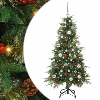 vidaXL kunstmatige kerstboom met 150 led groen 150 cm PE en PVC