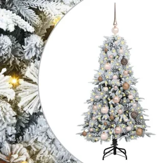 vidaXL kunstmatige kerstboom met 150 led, wit, 120 cm, PE en PVC