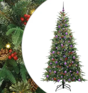 vidaXL kunstmatige kerstboom met 300 LED's groen 210 cm PE en PVC