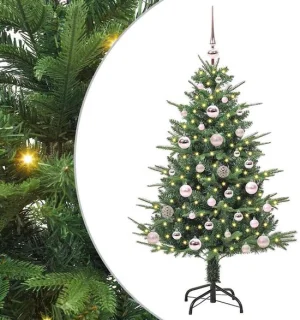 vidaXL kunstmatige kerstboom met ballenset 120 cm