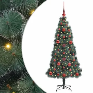 vidaXL kunstmatige kerstboom met ballenset groen 120 cm