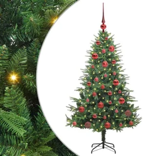 vidaXL kunstmatige kerstboom met ballenset groen 150 cm