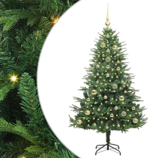 vidaXL kunstmatige kerstboom met ballenset, groen, 150 cm