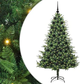 vidaXL kunstmatige kerstboom met ballenset, groen, 180 cm