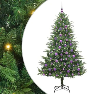 vidaXL kunstmatige kerstboom met ballenset, groen, 180 cm