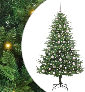 vidaXL kunstmatige kerstboom met ballenset - groen - 180 cm