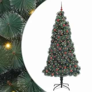 vidaXL kunstmatige kerstboom met ballenset groen 210 cm