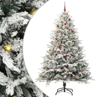 vidaXL kunstmatige kerstboom met ballenset groen 210 cm