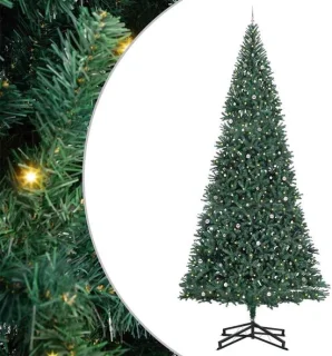vidaXL kunstmatige kerstboom met ballenset - groen - 500 cm