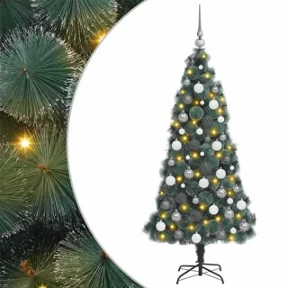 vidaXL kunstmatige kerstboom met ballenset