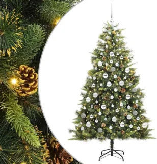 vidaXL Kunstmatige kerstboom met kegels 180 cm