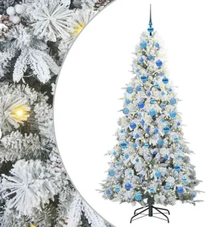 vidaXL kunstmatige kerstboom met LED wit 180 cm