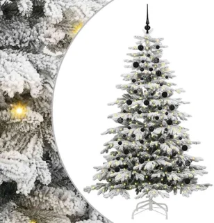 vidaXL kunstmatige kerstboom met scharnier, wit, 210 cm, PE en PVC