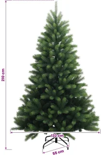 vidaXL kunstmatige kerstboom met scharnieren, 210 cm, groen