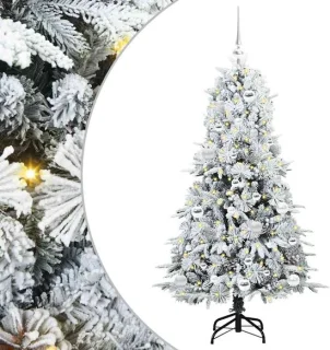 vidaXL Kunstmatige kerstboom met scharnieren, wit, 150 cm, PE en PVC