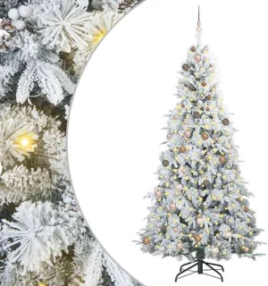 vidaXL kunstmatige kerstboom met scharnieren, wit, 240 cm