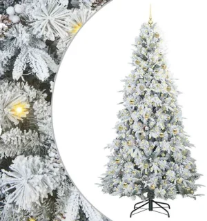 vidaXL kunstmatige kerstboom met scharnieren, wit, 240 cm, PE en PVC