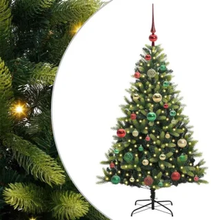 vidaXL kunstmatige kerstboom met verlichting 120 cm groen PVC en PE