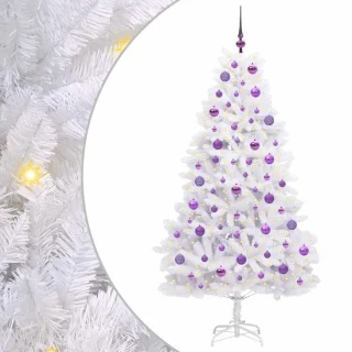 vidaXL kunstmatige kerstboom wit 180 cm PVC en staal