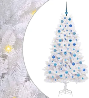 vidaXL kunstmatige kerstboom wit 180 cm PVC en staal