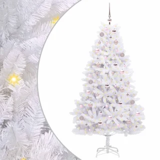 vidaXL kunstmatige kerstboom wit 180 cm PVC en staal