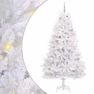 vidaXL Kunstmatige kerstboom wit 210 cm