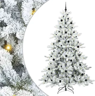 vidaXL kunstmatige kerstboom wit 240 cm PVC en staal