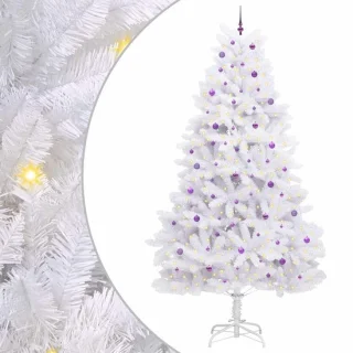 vidaXL Kunstmatige kerstboom wit 300 cm PVC en staal