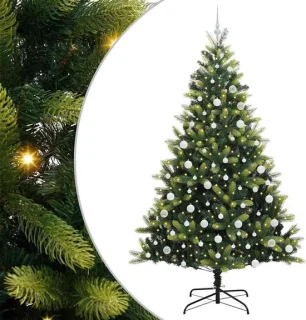 vidaXL Kunstmatige scharnierende kerstboom groen 210 cm