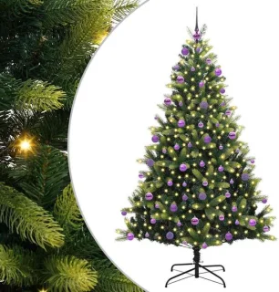 vidaXL Kunstmatige scharnierende kerstboom groen 210 cm