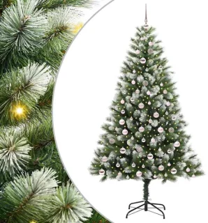 vidaXL kunstmatige scharnierende kerstboom met gevlokte sneeuw