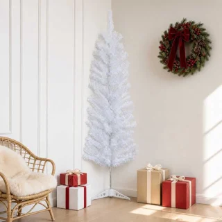 vidaXL kunstmatige slanke kerstboom 120 cm Wit