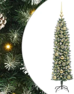 vidaXL Kunstmatige slanke kerstboom 150 cm
