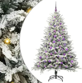 vidaXL kunstmatige voorverlichte kerstboom groen 180 cm