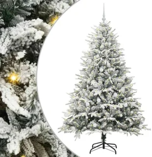 vidaXL kunstmatige voorverlichte kerstboom met ballenset groen 180 cm