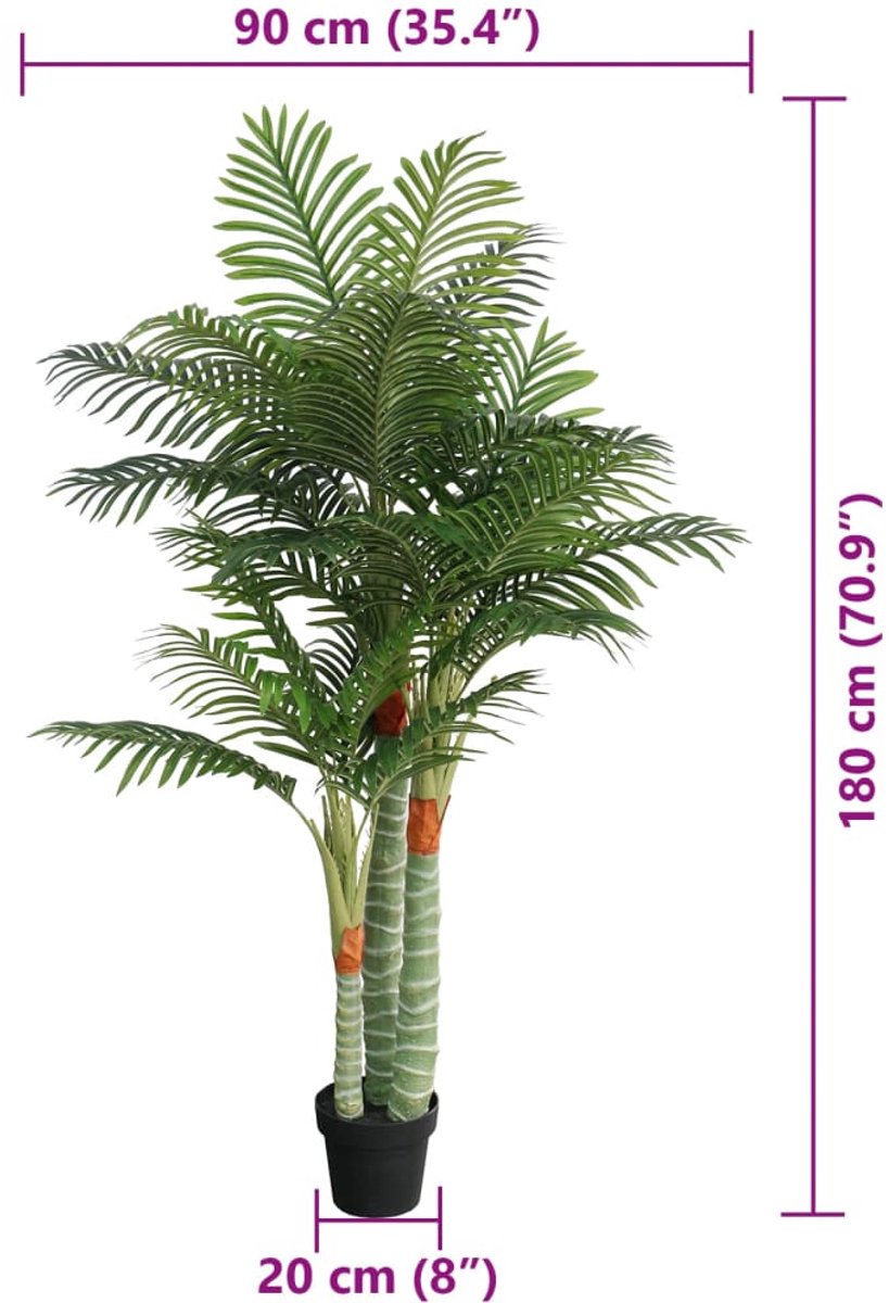 vidaXL Kunstpalmboom 3 stammen 180 cm groen