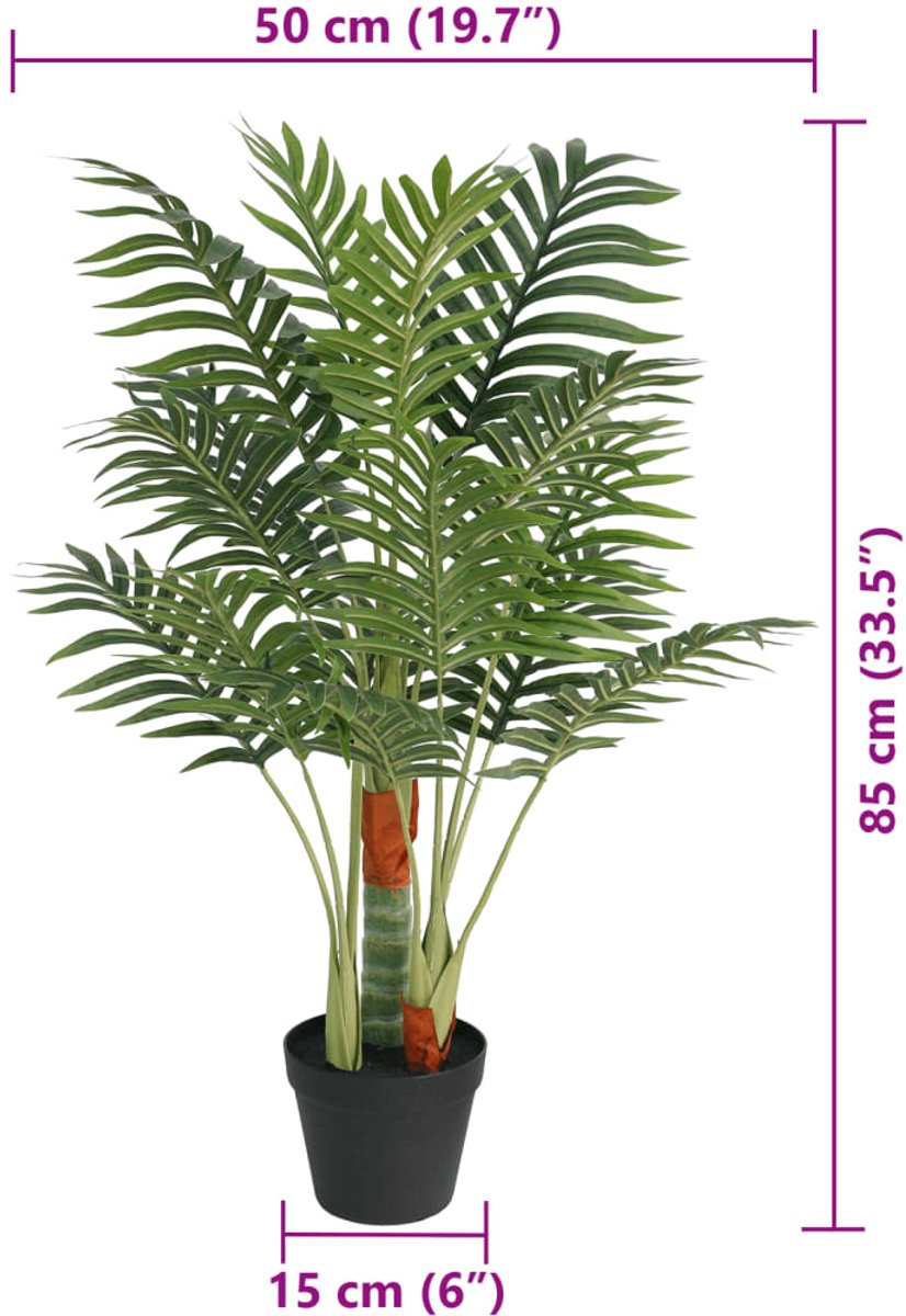 vidaXL Kunstpalmboom 85 cm 3 stammen groen