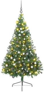 vidaXL kunststof kerstboom 180 cm met 300 LED-lampjes