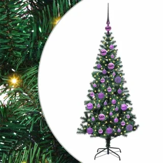 vidaXL kunststof kerstboom met verlichting groen 120 cm